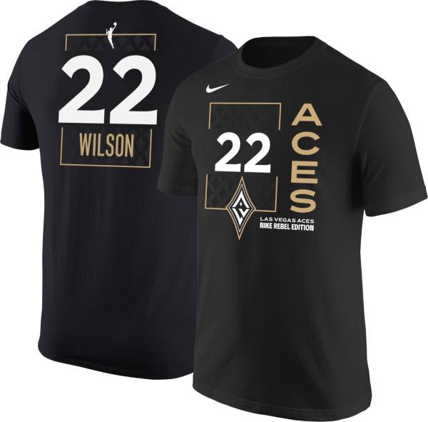 Nike Men's Las Vegas Aces A'ja Wilson #22 Black T-Shirt
