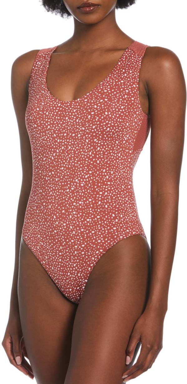 Nike Women's Water Dots Keyhole Back One-Piece Swimsuit