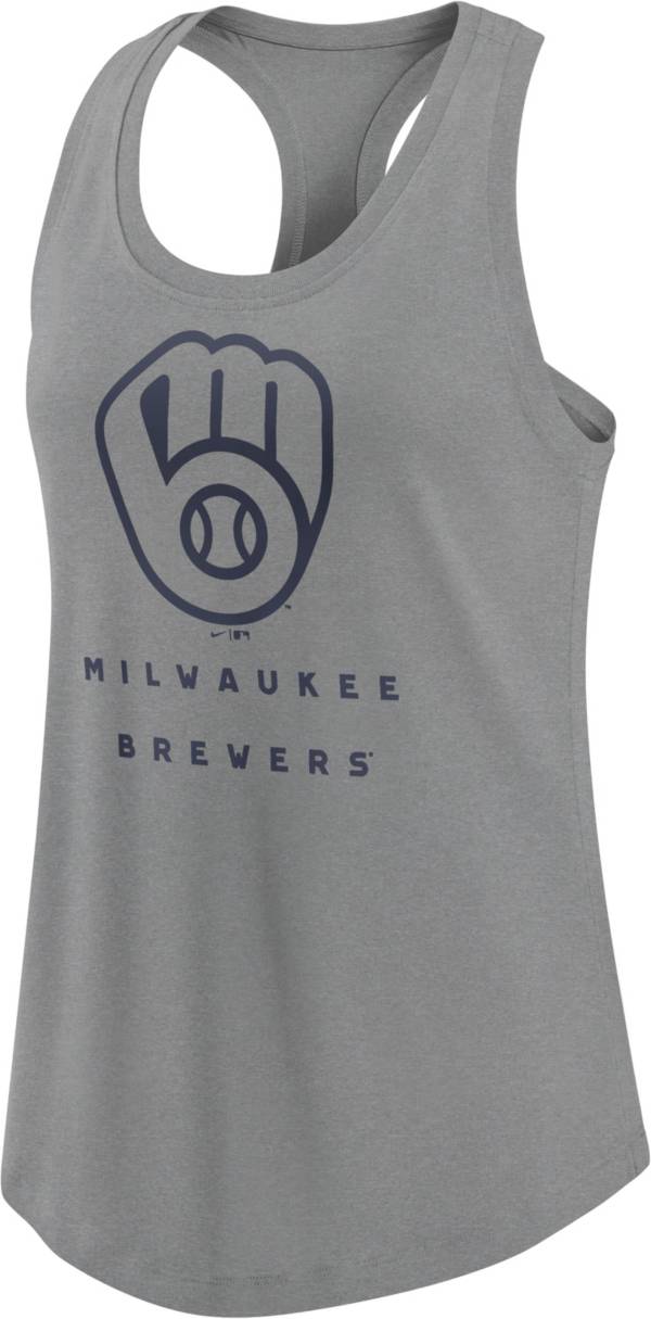 Nike Women's Milwaukee Brewers Gray Racerback Tank Top