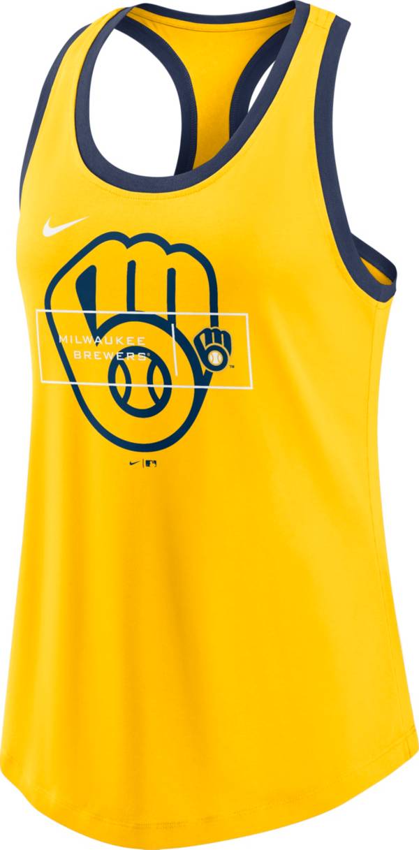 Nike Women's Milwaukee Brewers Yellow Racerback Tank Top