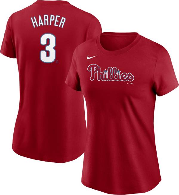 Nike Women's Philadelphia Phillies Bryce Harper #3 Red T-Shirt