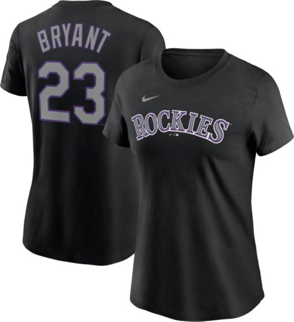 Nike Women's Colorado Rockies Kris Bryant #23 Black T-Shirt