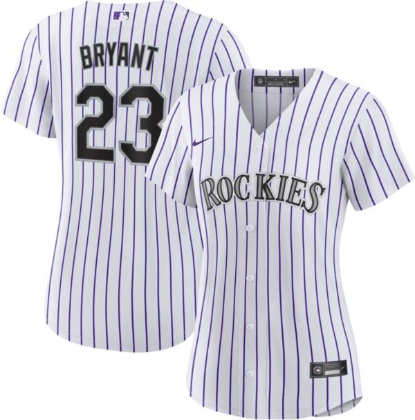 Nike Women's Colorado Rockies Kris Bryant #23 White Home Cool Base Jersey