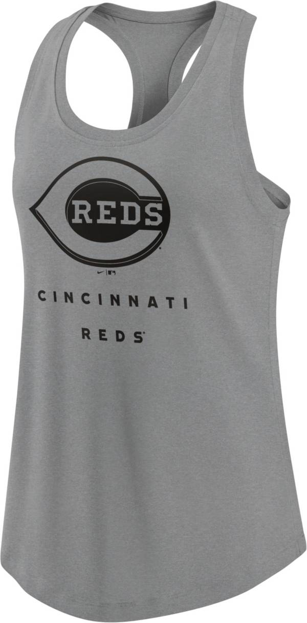 Nike Women's Cincinnati Reds Gray Racerback Tank Top