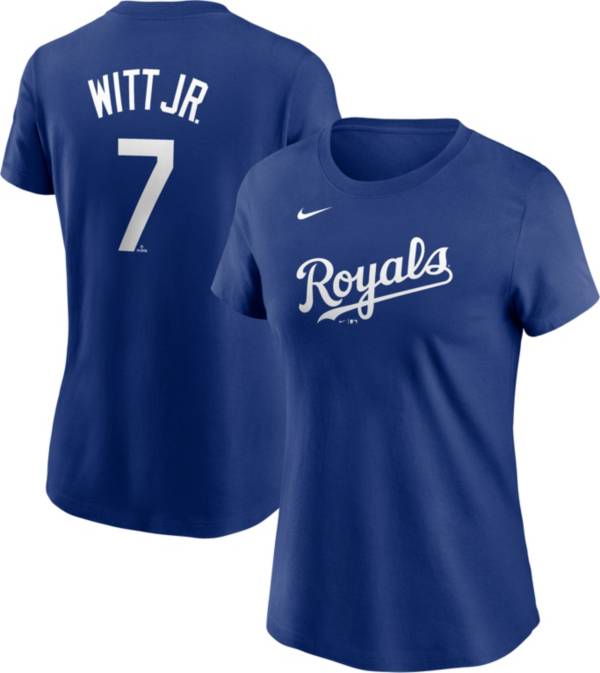 Nike Women's Kansas City Royals Bobby Witt Jr. #7 Blue T-Shirt