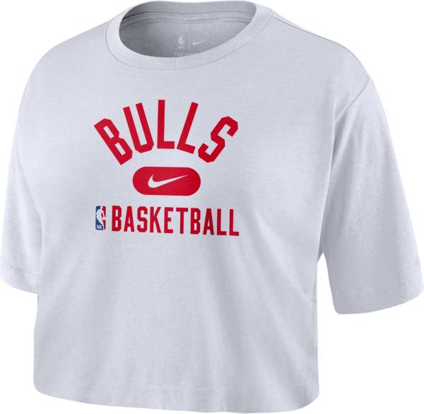 Nike Women's Chicago Bulls White Crop T-Shirt