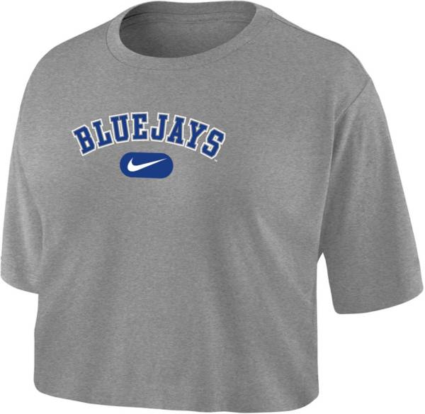 Nike Women's Creighton Bluejays Grey Dri-FIT Cotton Crop T-Shirt product image