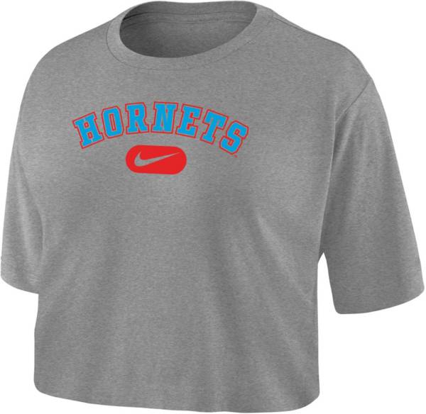 Nike Women's Delaware State Hornets Grey Dri-FIT Cotton Crop T-Shirt
