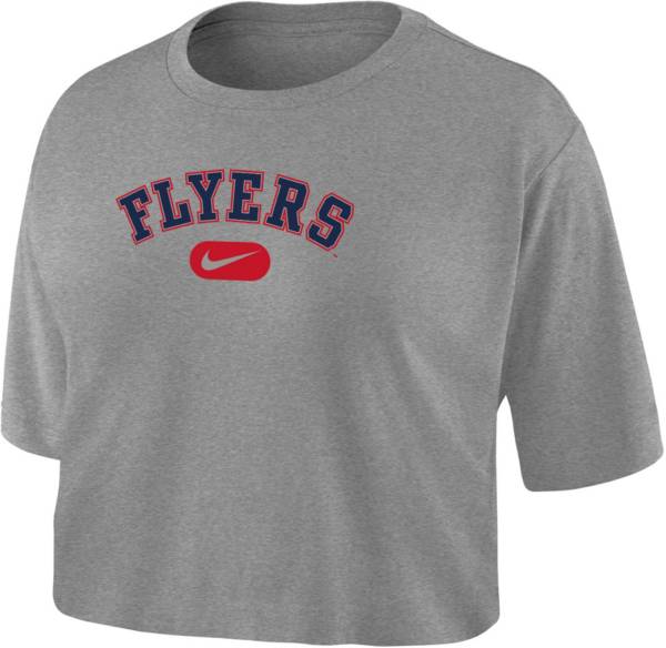 Nike Women's Dayton Flyers Grey Dri-FIT Cotton Crop T-Shirt product image