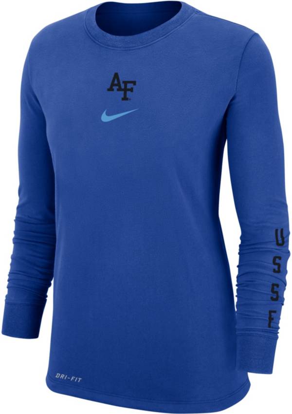 Nike Women's Air Force Falcons Blue Football Rivalry U.S. Space Force Dri-FIT Cotton Long Sleeve T-Shirt product image
