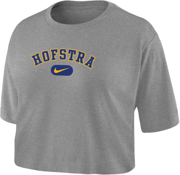 Nike Women's Hofstra Pride Grey Dri-FIT Cotton Crop T-Shirt