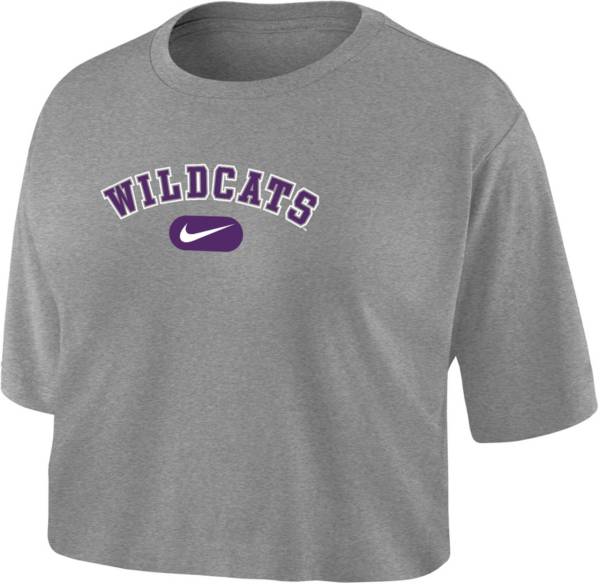 Nike Women's Kansas State Wildcats Silver Dri-FIT Cotton Crop T-Shirt product image