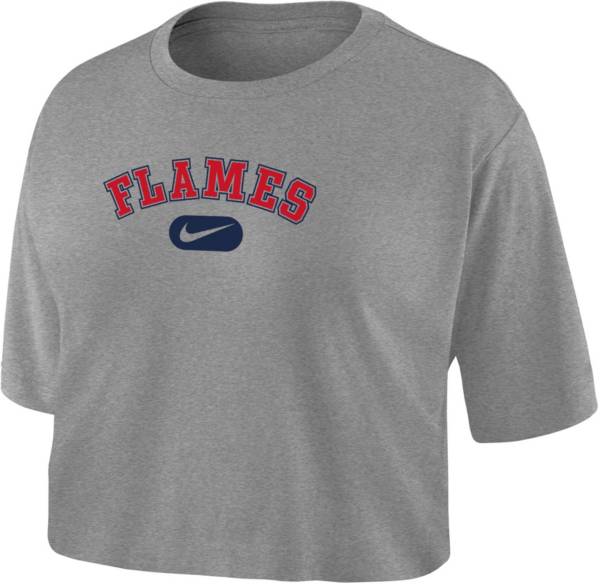 Nike Women's Liberty Flames Grey Dri-FIT Cotton Crop T-Shirt product image