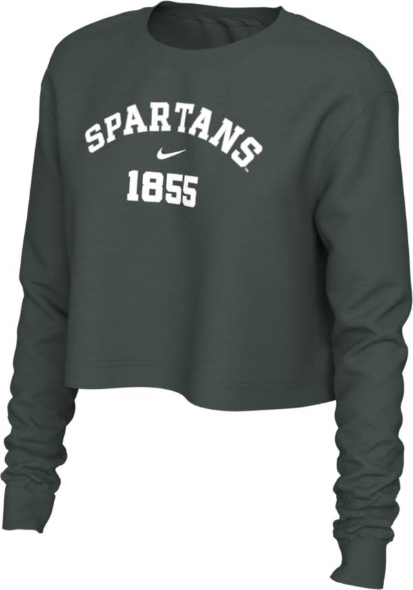 Nike Women's Michigan State Spartans Green Cotton Cropped Long Sleeve T-Shirt product image