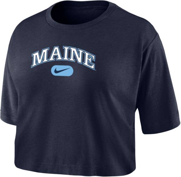Nike Women's Maine Black Bears BlueNavy Dri-FIT Cotton Crop T-Shirt product image