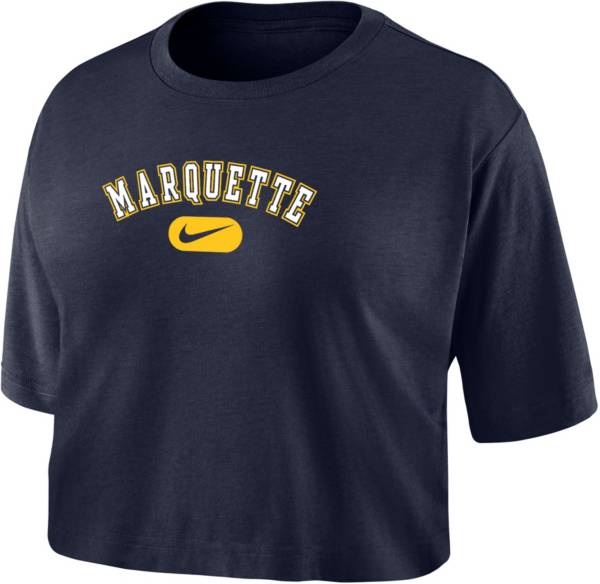 Nike Women's Marquette Golden Eagles Blue Dri-FIT Cotton Crop T-Shirt