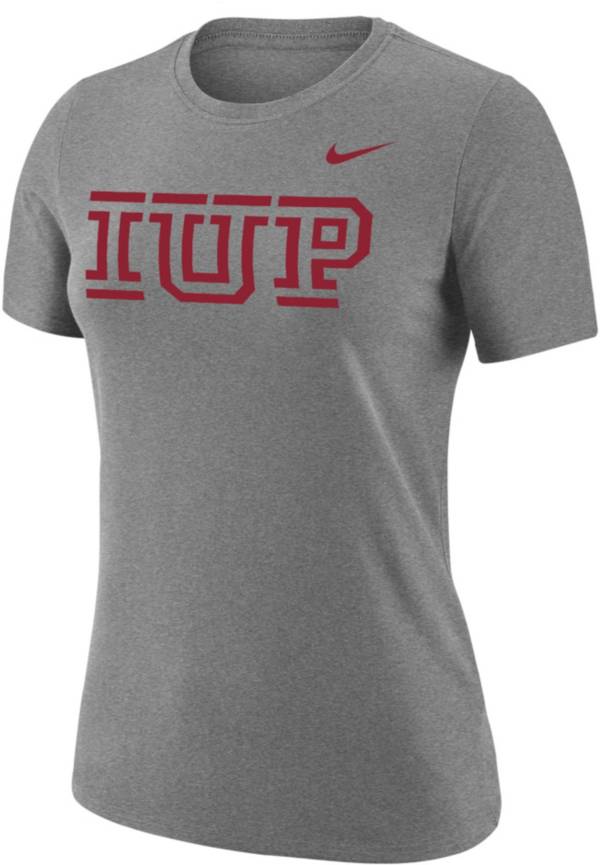 Nike Women's IUP Crimson Hawks Grey Dri-FIT Cotton T-Shirt