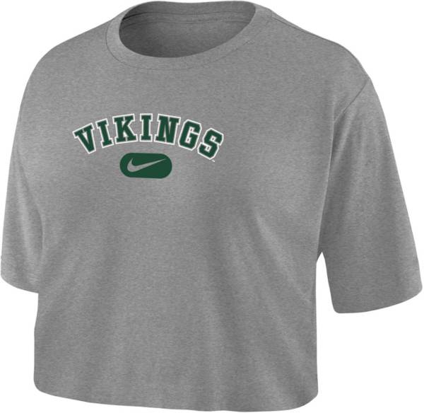 Nike Women's Portland State Vikings Grey Dri-FIT Cotton Crop T-Shirt