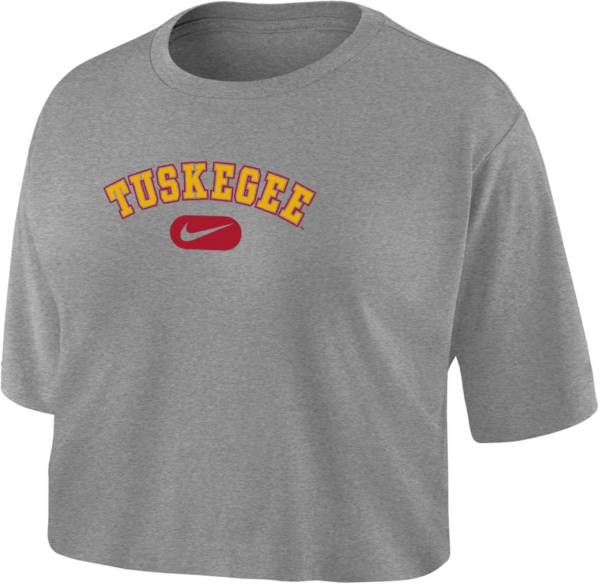 Nike Women's Tuskegee Golden Tigers Grey Dri-FIT Cotton Crop T-Shirt