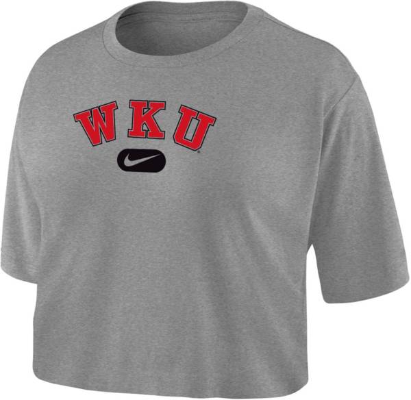 Nike Women's Western Kentucky Hilltoppers Grey Dri-FIT Cotton Crop T-Shirt product image