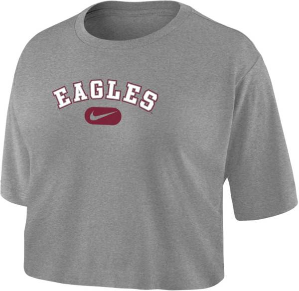 Nike Women's UWLa Crosse Eagles Gray DriFIT Cotton Crop TShirt