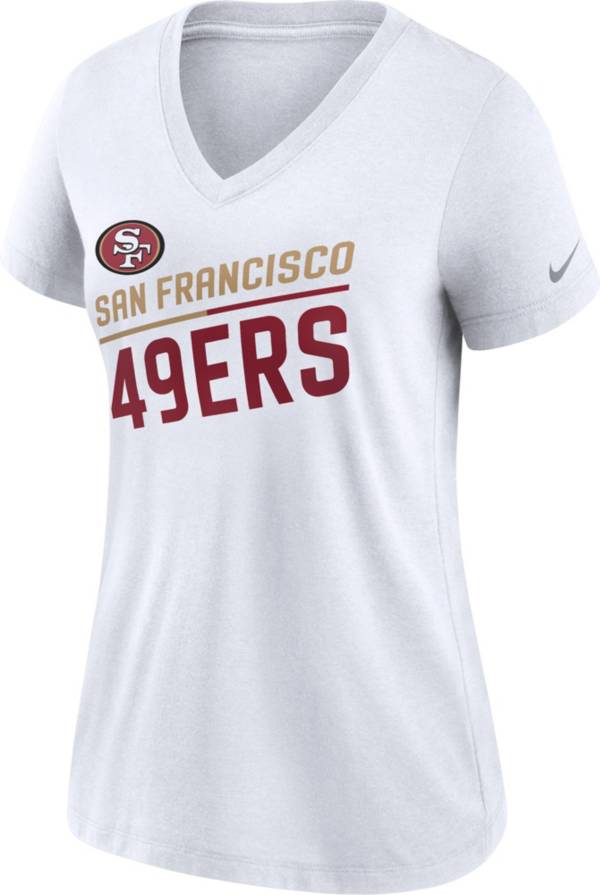 Nike Women's San Francisco 49ers Slant White V-Neck T-Shirt