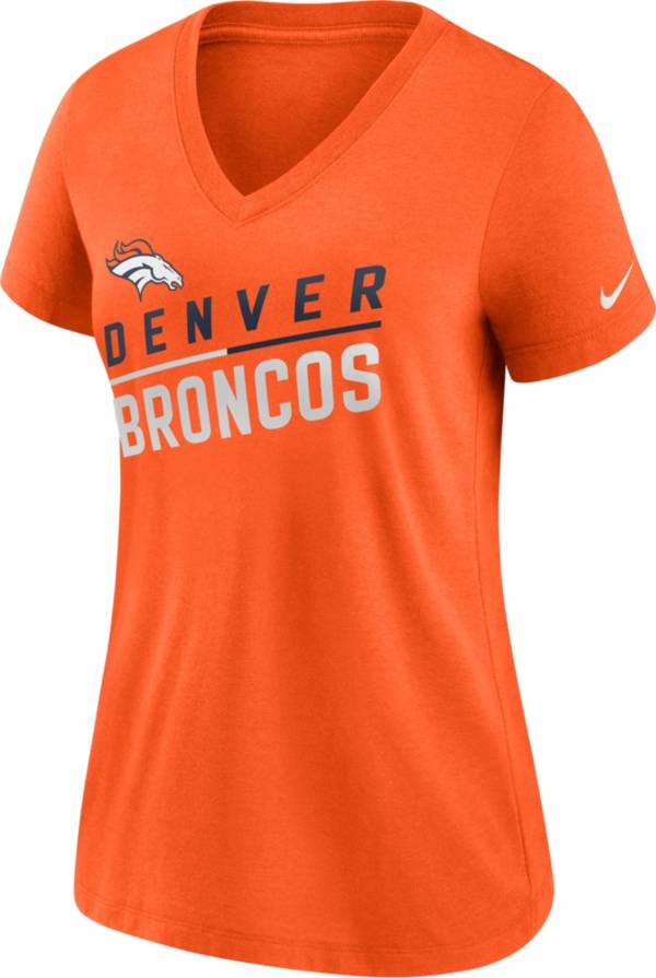 Nike Women's Denver Broncos Slant Orange V-Neck T-Shirt