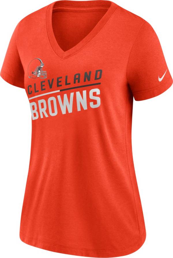 Nike Women's Cleveland Browns Slant Orange V-Neck T-Shirt