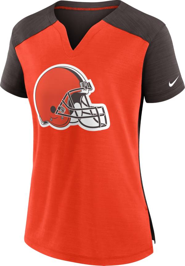 Nike Women's Cleveland Browns Exceed 2-Tone Orange V-Neck T-Shirt product image