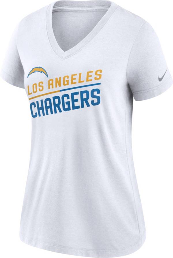 Nike Women's Los Angeles Chargers Slant White V-Neck T-Shirt