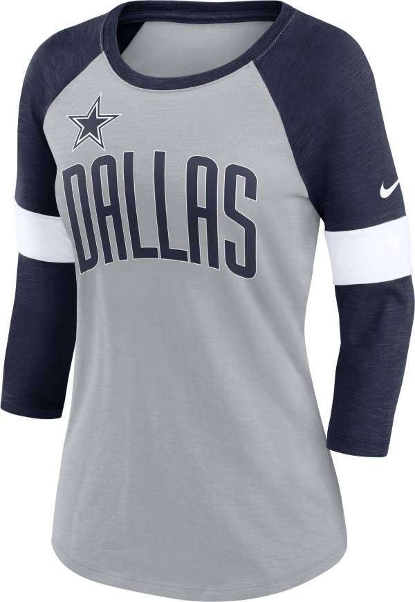 Nike Women's Dallas Cowboys Football Pride Grey Raglan T-Shirt product image