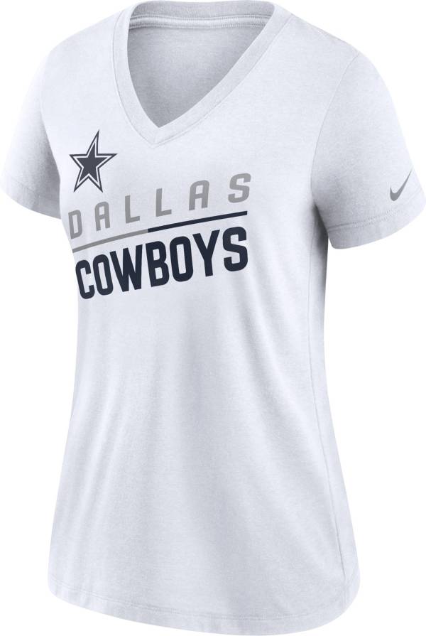 Nike Women's Dallas Cowboys Slant White V-Neck T-Shirt