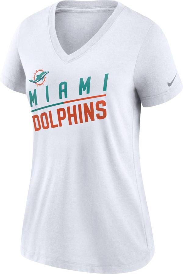 Nike Women's Miami Dolphins Slant White V-Neck T-Shirt