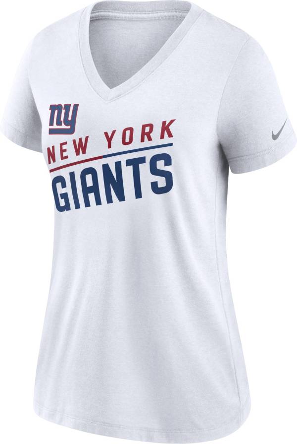 Nike Women's New York Giants Slant White V-Neck T-Shirt