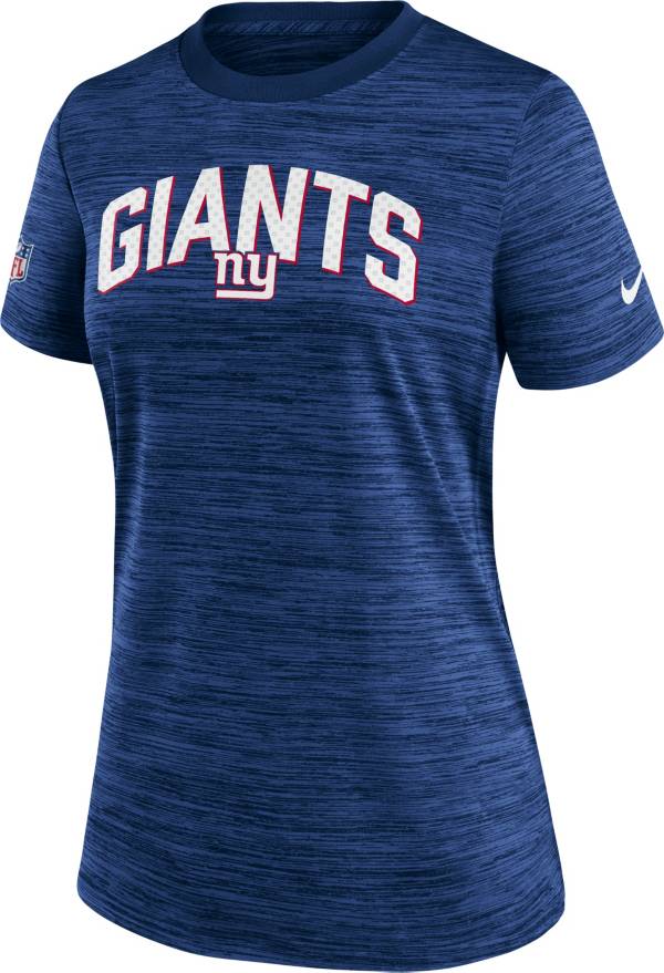 Nike Women's New York Giants Sideline Velocity Rush Blue T-Shirt