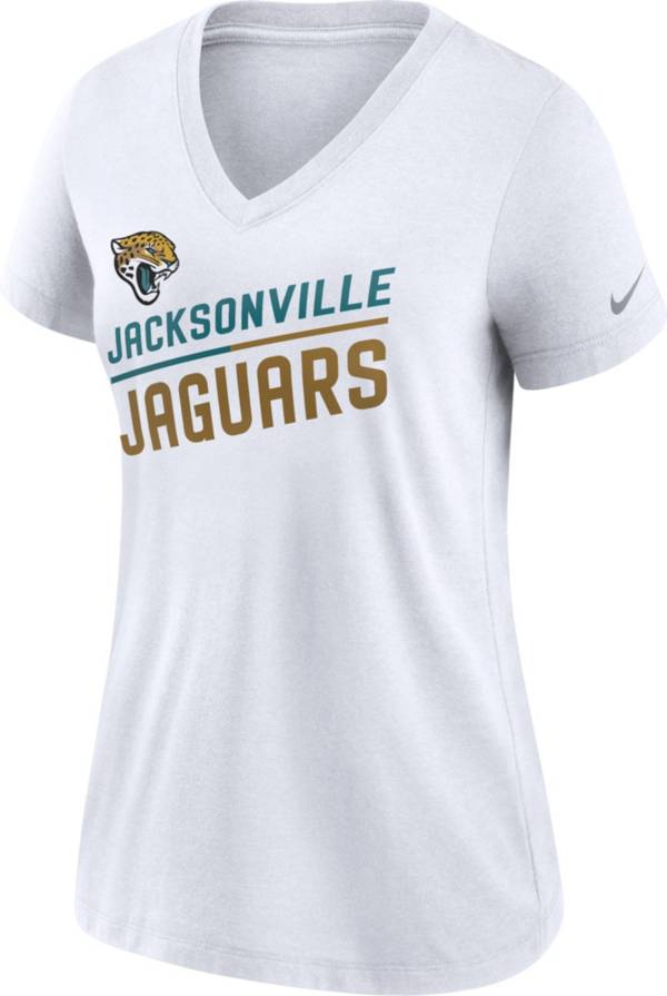 Nike Women's Jacksonville Jaguars Slant White V-Neck T-Shirt