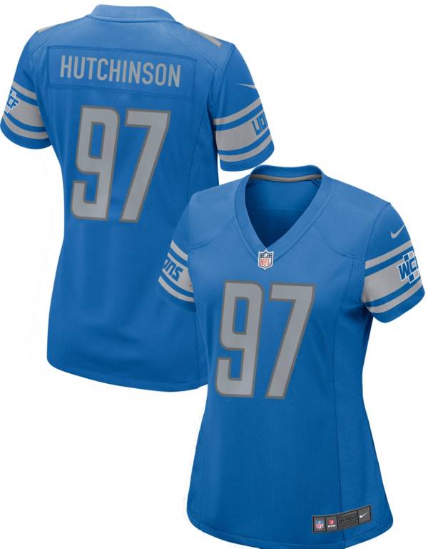 Nike Women's Detroit Lions Aidan Hutchinson #97 Blue Game Jersey