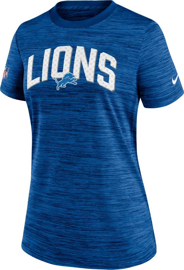 Nike Women's Detroit Lions Sideline Velocity Battle Blue T-Shirt