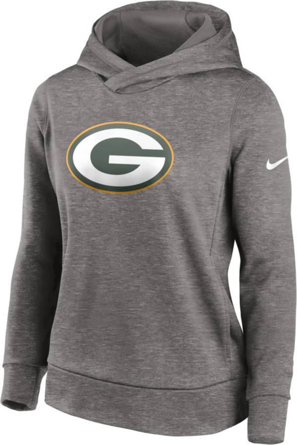 Nike Women's Green Bay Packers Therma-FIT Logo Grey Hoodie