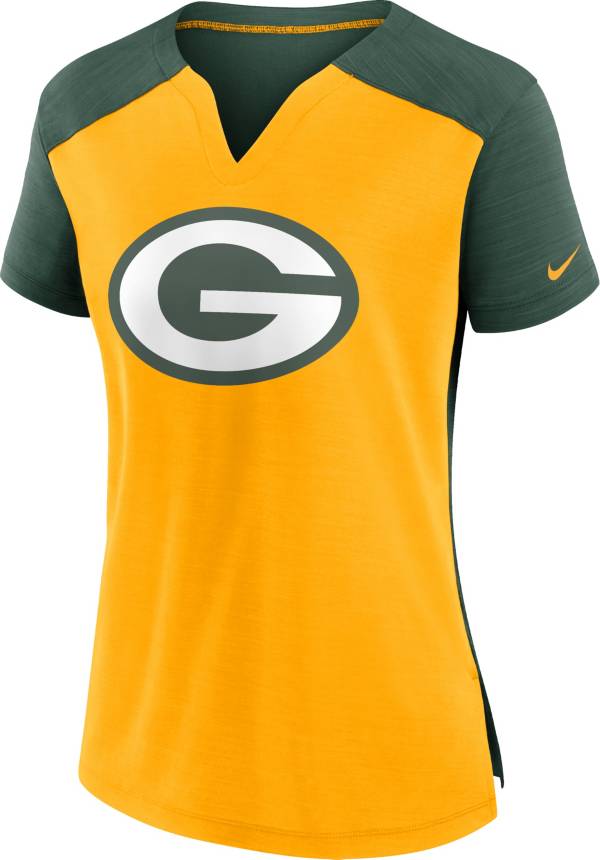 Nike Women's Green Bay Packers Exceed 2-Tone Green V-Neck T-Shirt product image