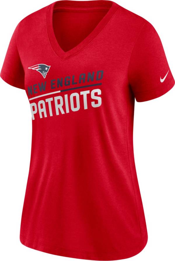 Nike Women's New England Patriots Slant Red V-Neck T-Shirt