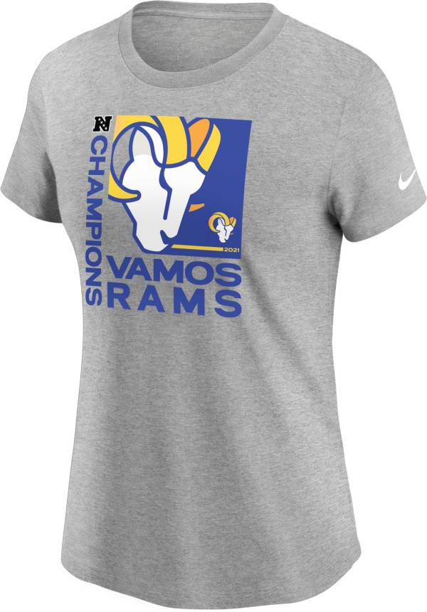 Nike Women's 2021 NFC Conference Champions Los Angeles Rams Team Slogan T-Shirt