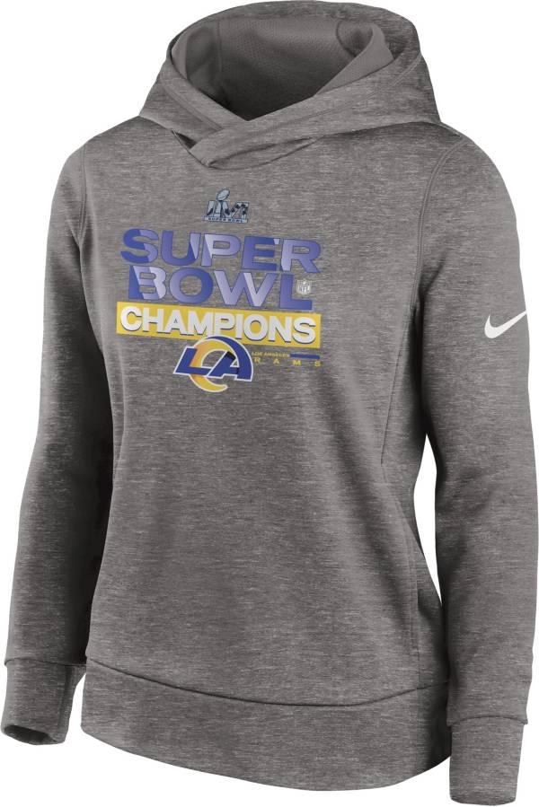 Nike Women's 2021 Super Bowl LVI Champions Los Angeles Rams Locker Room Pullover Hoodie