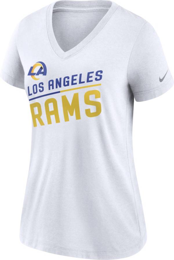 Nike Women's Los Angeles Rams Slant White V-Neck T-Shirt