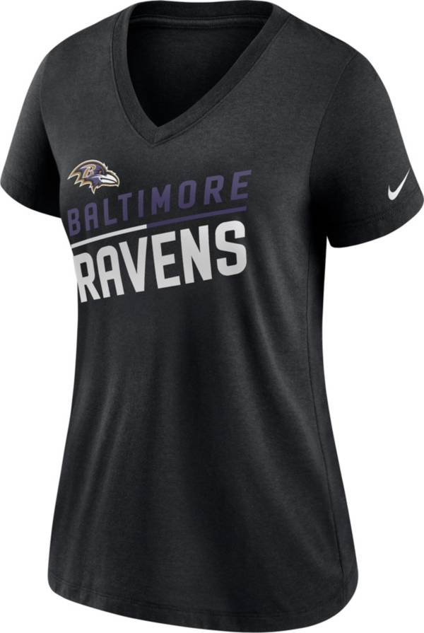 Nike Women's Baltimore Ravens Slant Black V-Neck T-Shirt