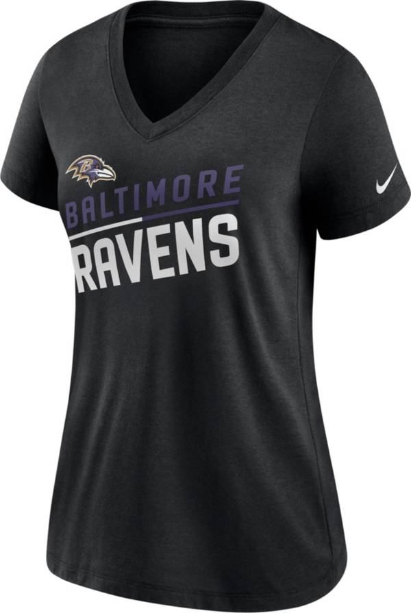 Nike Women's Baltimore Ravens Slant Black V-Neck T-Shirt product image