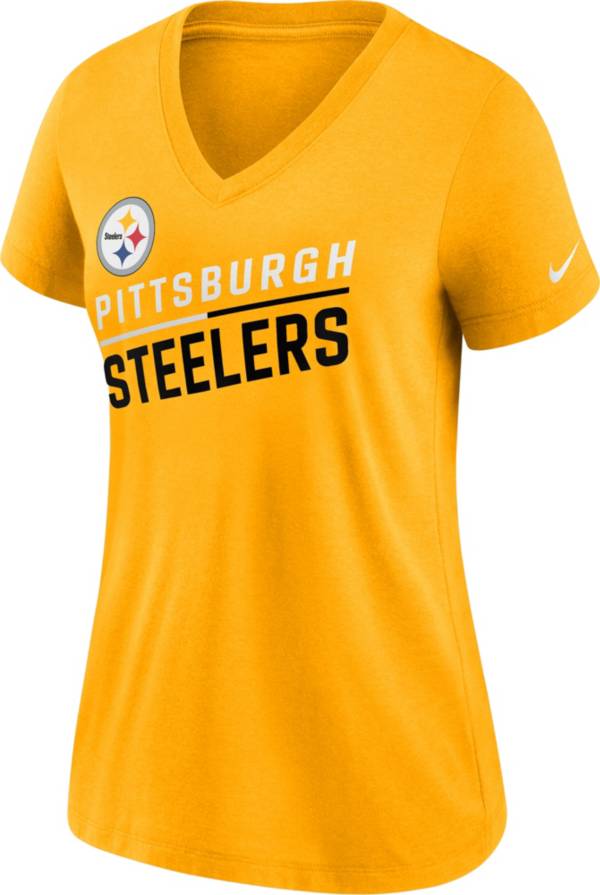 Nike Women's Pittsburgh Steelers Slant Gold V-Neck T-Shirt product image