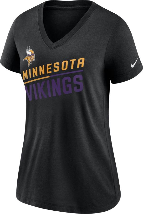 Nike Women's Minnesota Vikings Slant Black V-Neck T-Shirt