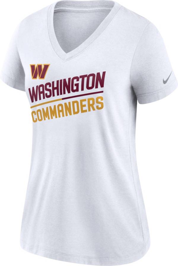 Nike Women's Washington Commanders Slant White V-Neck T-Shirt