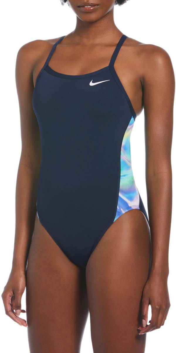 Nike Women's HydraStrong Multiple Print Splice Racerback One Piece Swimsuit